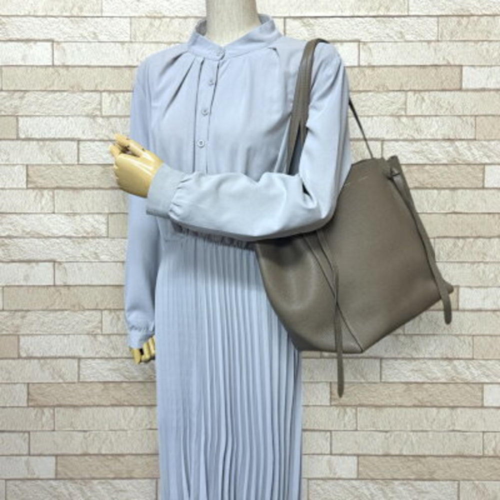 Celine Cabas Phantom Shoulder Bag Grey Leather - Picture 2 of 9